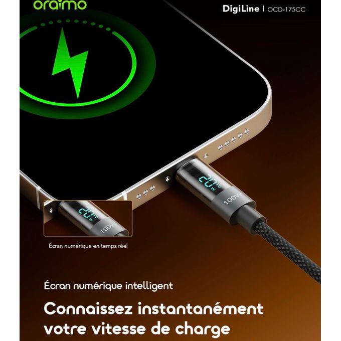 CÂBLE ORAIMO TYPE-C 100W